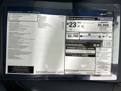 2026 Land Rover Range Rover Velar Dynamic SE