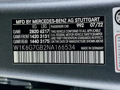 2022 Mercedes-Benz S-Class S 580