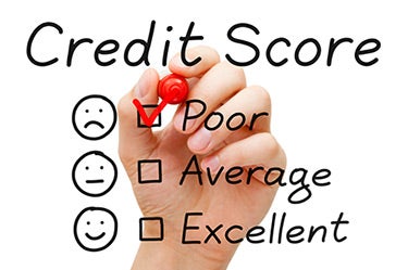 Hand Checking off Poor Credit Score