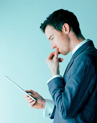 Man holding a tablet