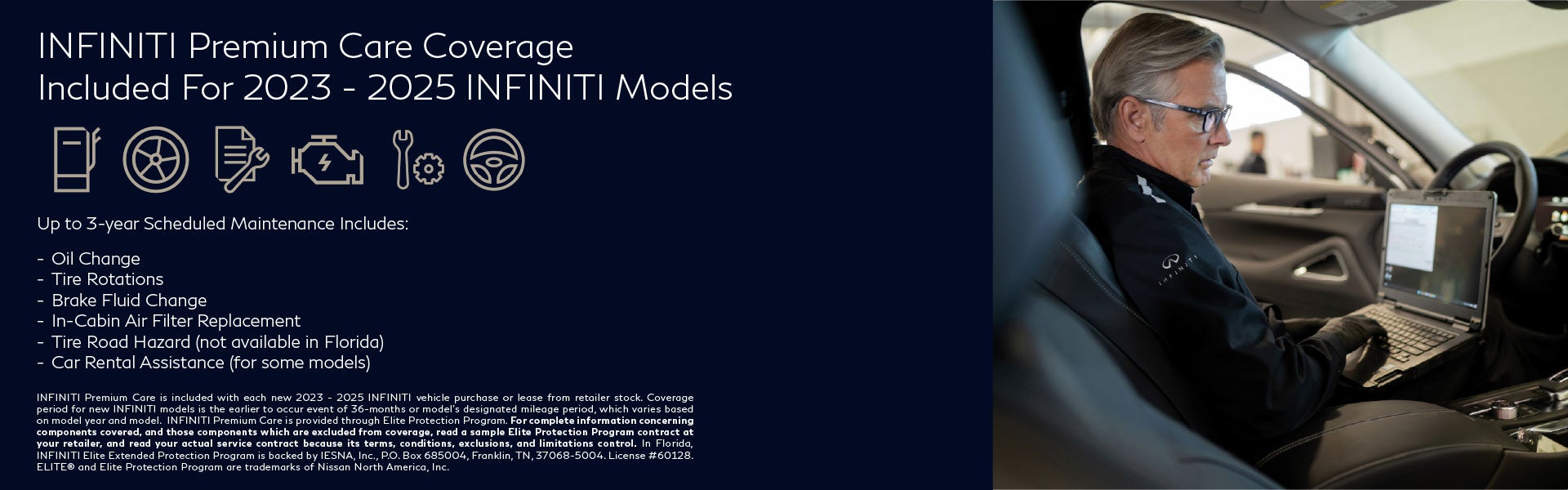 Man sitting inside his INFINITI vehicle